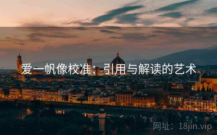 爱一帆像校准：引用与解读的艺术