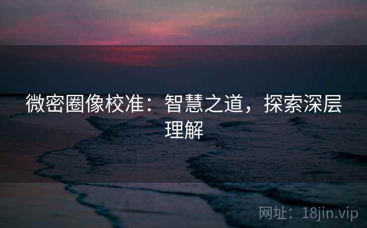 微密圈像校准：智慧之道，探索深层理解