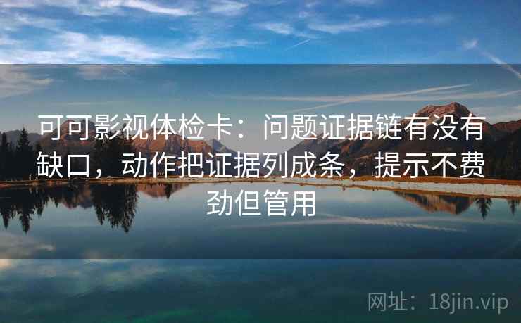 可可影视体检卡：问题证据链有没有缺口，动作把证据列成条，提示不费劲但管用