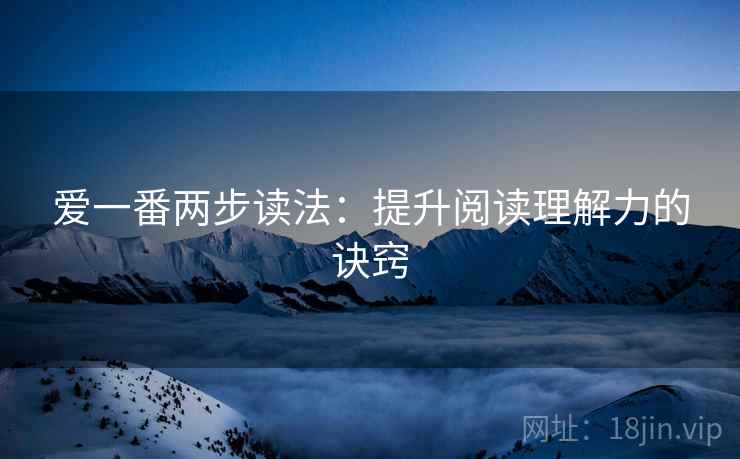 爱一番两步读法：提升阅读理解力的诀窍