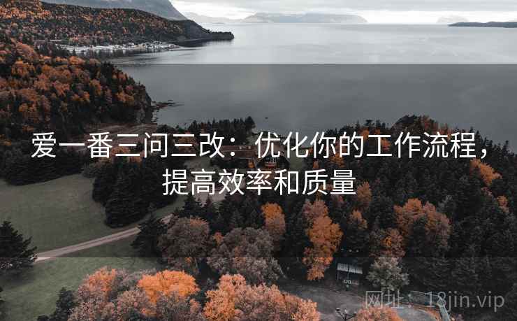 爱一番三问三改：优化你的工作流程，提高效率和质量