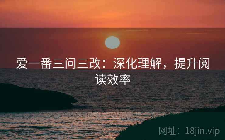 爱一番三问三改：深化理解，提升阅读效率